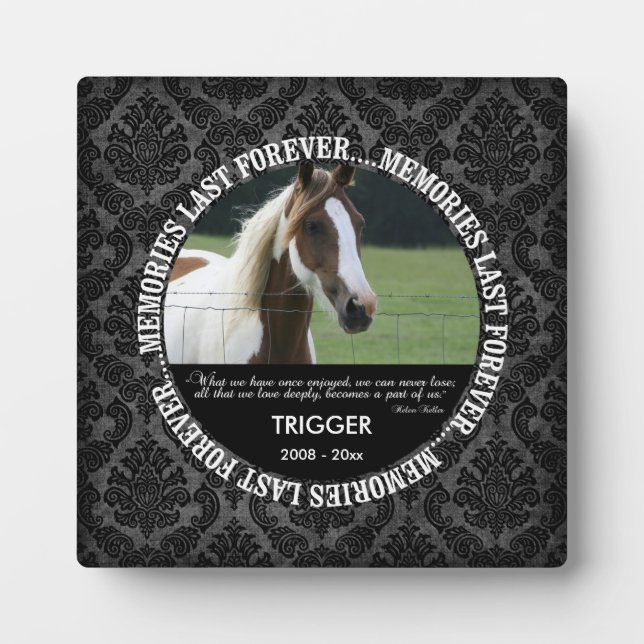 Memorial - Loss of Horse - Custom Photo/Name Plaque (Front)