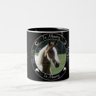 Memorial - Loss of Horse - Custom Photo/Name Two-Tone Coffee Mug