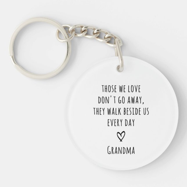 Memorial Loss of Loved One Modern Photo Keychain (Front)