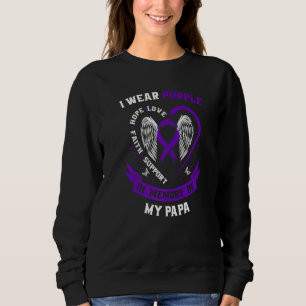 Memorial  Loss of Papa Epilepsy Awareness Purple R Sweatshirt