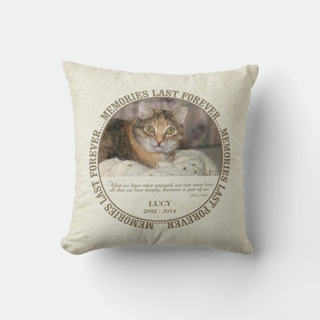 Memorial - Loss of Pet Custom Photo / Name Throw Pillow (Front)