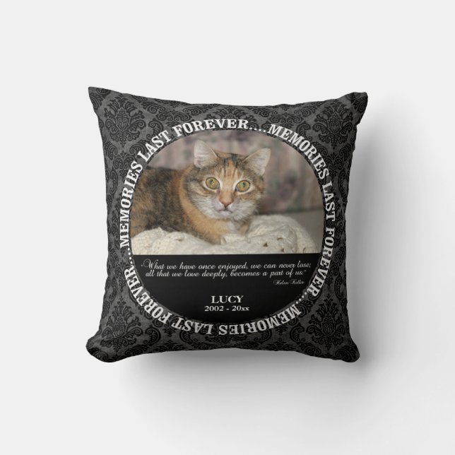 Memorial - Loss of Pet Custom Photo / Name Throw Pillow (Front)