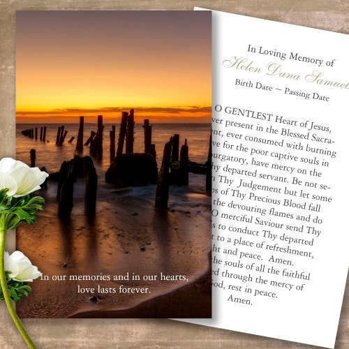 Memorial Loss Sunset Funeral Prayer Sympathy Cards