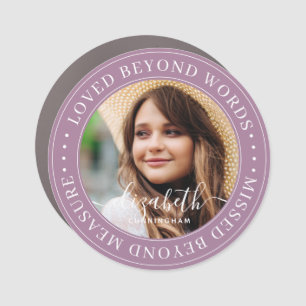 Memorial Loved Beyond Words Elegant Chic Photo Car Magnet