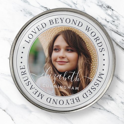 Memorial Loved Beyond Words Elegant Chic Photo Golf Ball Marker