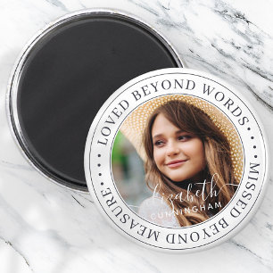 Memorial Loved Beyond Words Elegant Chic Photo Magnet