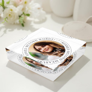 Memorial Loved Beyond Words Elegant Chic Photo Paperweight