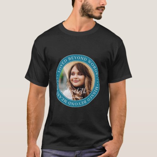 Memorial Loved Beyond Words Elegant Chic Photo T_Shirt