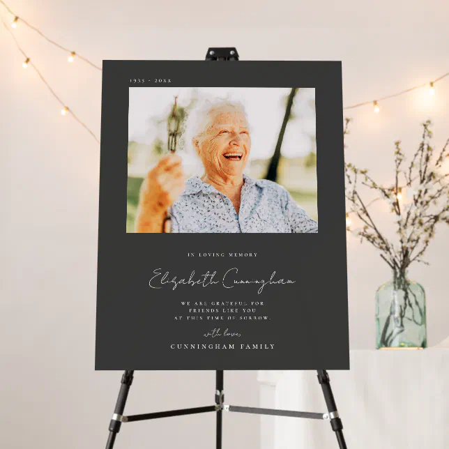 Memorial Loving Memory Elegant Simple Modern Photo Foam Board | Zazzle