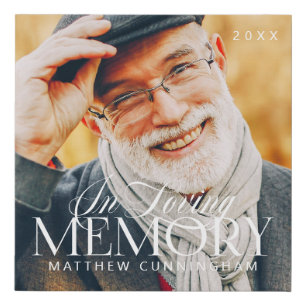 Memorial Loving Memory Simple Modern Photo Faux Canvas Print