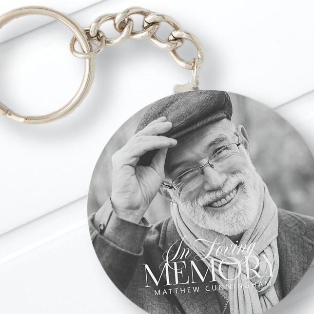 Memorial Loving Memory Simple Modern Photo Keychain (Creator Uploaded)