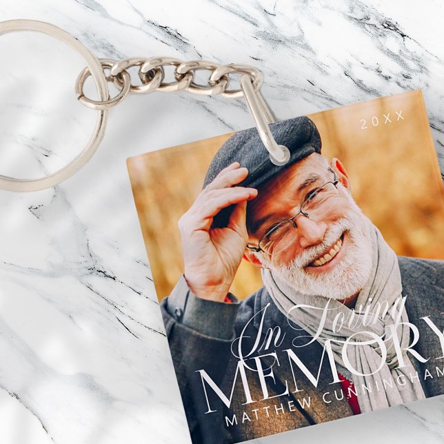 Memorial Loving Memory Simple Modern Photo Keychain (Creator Uploaded)