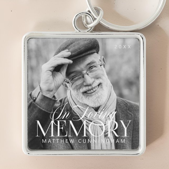 Memorial Loving Memory Simple Modern Photo Keychain (Creator Uploaded)