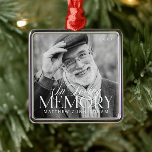 Memorial Loving Memory Simple Modern Photo Metal Ornament