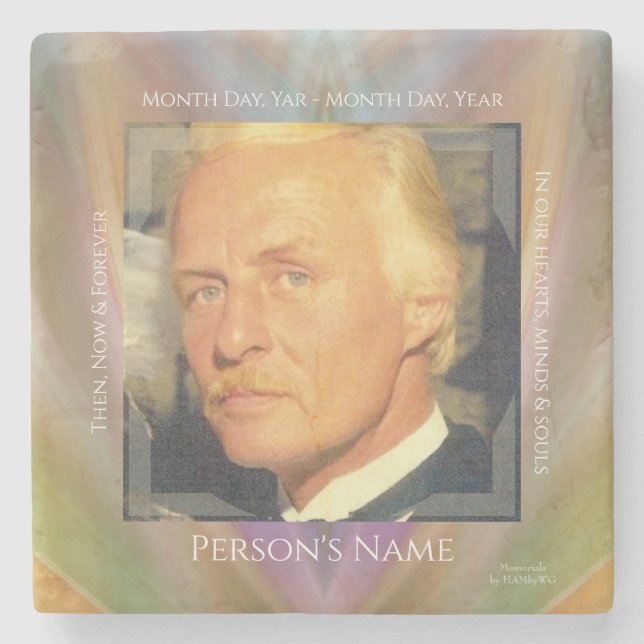 Memorial Marble Square you customize - HAMbyWG Stone Coaster (Front)