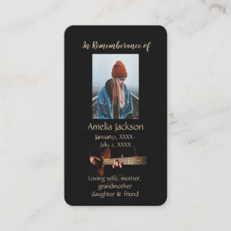 Memorial Memory Card Music Guitar 