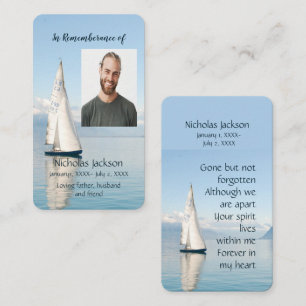 Memorial Memory Card Sailboat Sailing