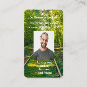 Memorial Memory Card Train Rail Tram Railway