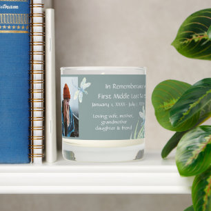 Memorial Memory Card Watercolor Dragonfly Scented Candle
