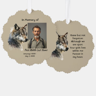 Memorial Memory Card Watercolor Wolf Animals