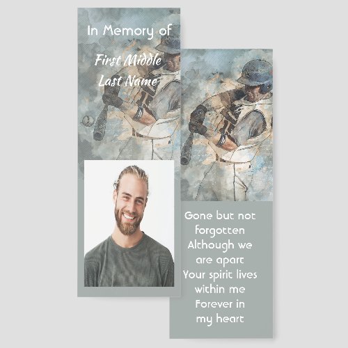 Memorial Memory Keepsake card Baseball Sport