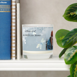 Memorial Memory Keepsake Dragonfly White Flower Scented Candle