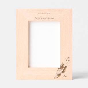 Memorial Memory Watercolor Barn Owl Bird Engraved Frames
