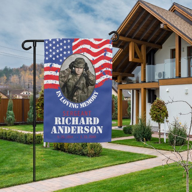 Memorial Military Photo American Grave Cemetery Garden Flag (Creator Uploaded)