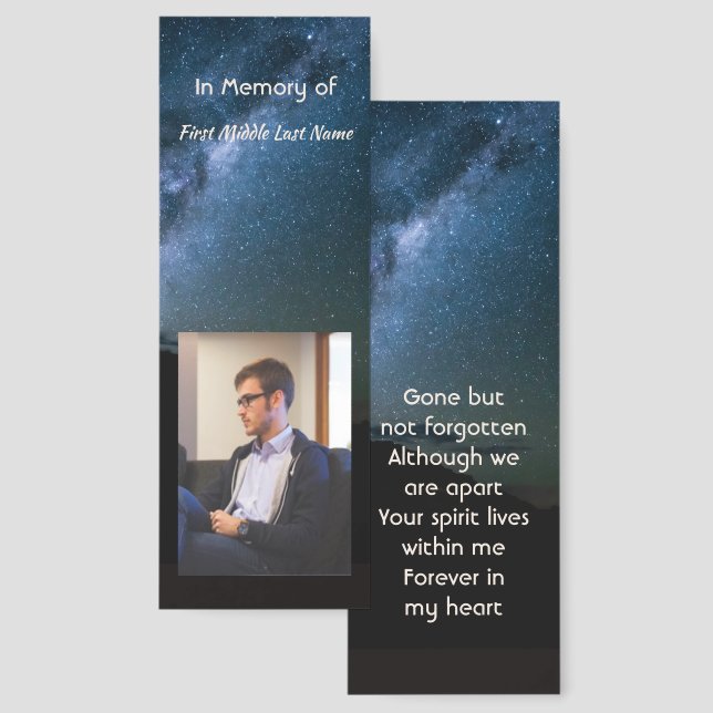 Memorial Milky Way Starry Night Sky Bookmarks (Front & Back)