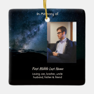 Memorial Milky Way Starry Night Sky Ceramic Ornament