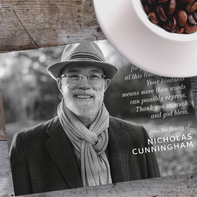 Memorial Modern Elegant Custom Photo and Message Postcard (Creator Uploaded)