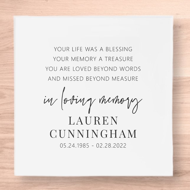 Memorial Modern Elegant Simple Chic Acrylic Print (Creator Uploaded)