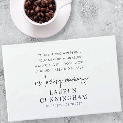 Memorial Modern Elegant Simple Chic Guest Book