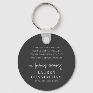 Memorial Modern Elegant Simple Chic Keychain
