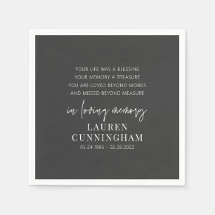 Memorial Modern Elegant Simple Chic Napkins