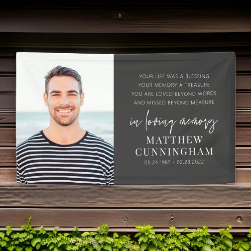 Memorial Modern Elegant Simple Chic Photo Banner