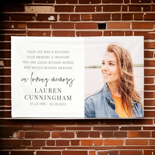 Memorial Modern Elegant Simple Chic Photo Banner