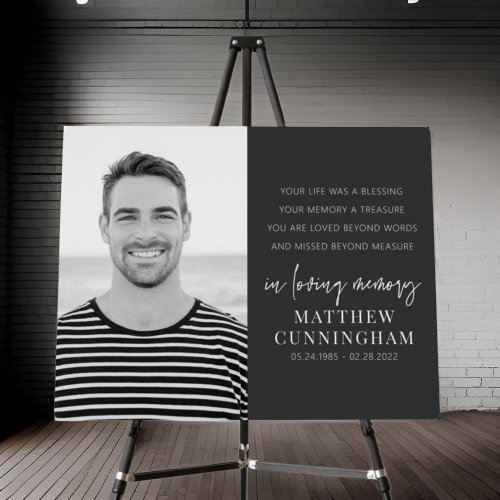 Memorial Modern Elegant Simple Chic Photo Foam Board