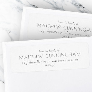 Memorial Modern Elegant Simple Chic Return Address Label