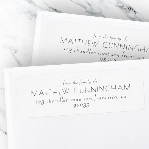 Memorial Modern Elegant Simple Chic Return Address Label