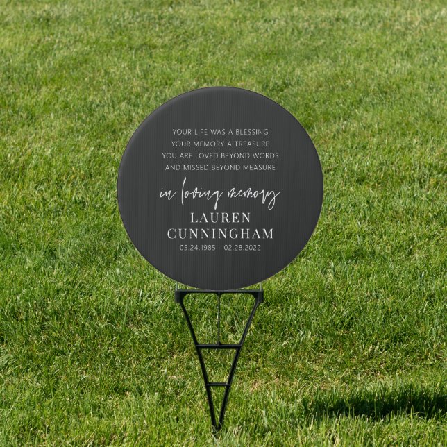 Memorial Modern Elegant Simple Chic Sign (Insitu)