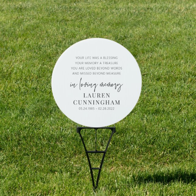 Memorial Modern Elegant Simple Chic Sign (Insitu)