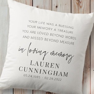 Memorial Modern Elegant Simple Chic Throw Pillow