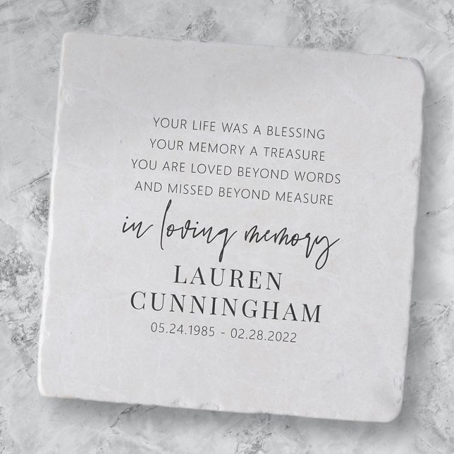 Memorial Modern Elegant Simple Chic Trivet (Creator Uploaded)