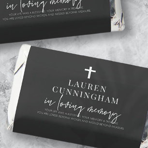 Memorial Modern Elegant Simple Cross Hershey's Miniatures