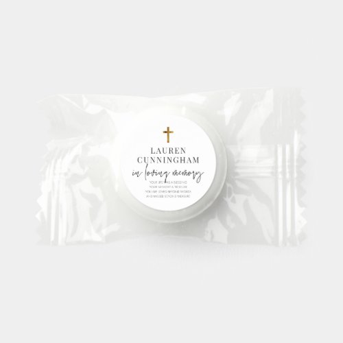 Memorial Modern Elegant Simple Cross Life Saver Mints