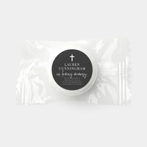 Memorial Modern Elegant Simple Cross Life Saver Mints