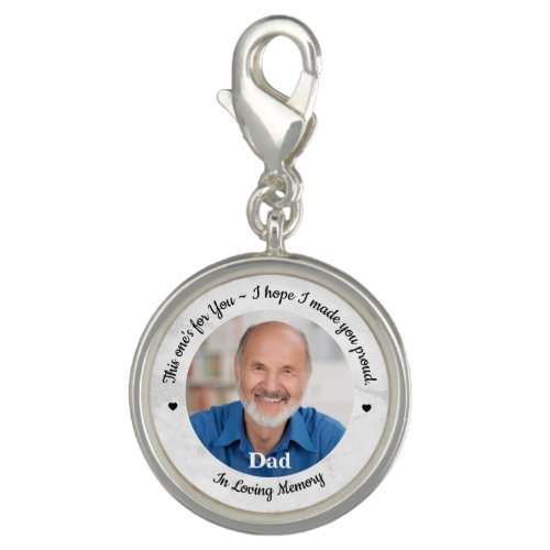 Memorial Modern Graduation Cap Custom Photo Charm - Add the finishing touch to your graduation cap with this custom photo graduation memorial charm . Quote: " This one's for You, I hope I made you proud.... In Loving Memory" Personalize with you loved ones photo. This graduation memorial tassel charm is perfect in memory of dad, mom, grandmother or grandfather.  COPYRIGHT © 2020 Judy Burrows, Black Dog Art - All Rights Reserved. Memorial Modern Graduation Cap Custom Photo Charm 