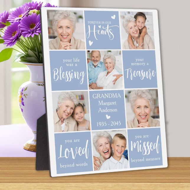 Memorial Modern Personalized Family Multi Photo Plaque (Creator Uploaded)