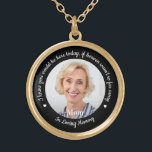 Memorial Modern Photo Heaven Poem Wedding Gold Plated Necklace<br><div class="desc">Add the finishing touch to your wedding attire with this custom photo wedding memorial necklace . Quote: " I know you would be here today, if heaven wasn't so far away... In Loving Memory" Personalize with you loved ones photo. This wedding memorial necklace is perfect in memory of dad, mom,...</div>